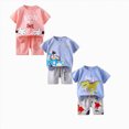 thumbnail image 1 of Gerichy 6-Pieces Toddler Baby Boy Summer Outfit Funny Letter T-Shirts Top Shorts Set 6 12 18 24 Months 2T 3T 4T Infant Boy Summer Clothes, 1 of 7