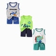 thumbnail image 1 of Gerichy 6PCS Toddler Baby Boy Summer Outfit Funny Letter T-Shirts Top Shorts Set 0 6 12 18 24 Months 2T 3T Infant Boy Summer Clothes, 1 of 7