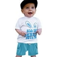 thumbnail image 1 of Gerichy Baby Boy Clothes Boy Outfit Cartoon Animal Print T Shirt Tops Shorts Set Toddler Clothes Set Toddler Boys Short Sleeve Cartoon Rabbit Printed T Shirt Tops Shorts Easter Child Kids Outfits, 1 of 8