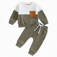 thumbnail image 1 of Gerichy Baby Boy Clothes Fall 6 12 18 24 Months Contrast Color Long Sleeve Pullover Tops & Pant Sets Toddler Winter Outfits, 1 of 7