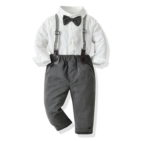 Gerichy Baby Boy Clothes Set Baby Boys Gentleman Outfits Shorts Sets, Shirt + Shorts + Bow Tie + Suspenders