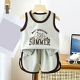 thumbnail image 1 of Gerichy Baby Boy Outfits Summer Outfits Set For Kids Boys Baby Toddler Cartoon Car Outfits Vest Sleeveless Printed Boys Tops+Shorts Suit Boys Bodysuits Vest+Shorts Kids Boys Girls Dinosaur Set, 1 of 4