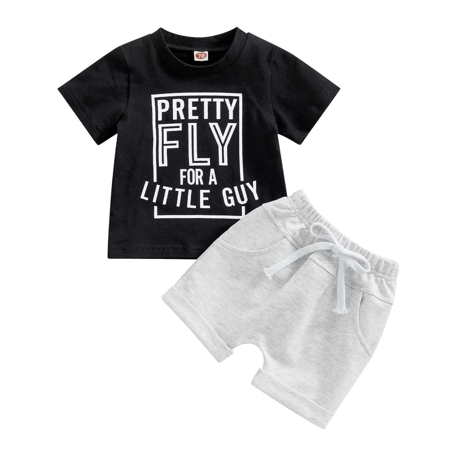 Baby Boy Outfits Toddler Baby Boy Summer Clothes 0 6 12 18 24 Months 2T 3T Letter Print Shorts Set Outfits Baby Boys Short Sleeve Crewneck Print Boys Top Shorts 2 Piece Clothes Set