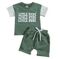 thumbnail image 1 of Gerichy Baby Boy Outfits Toddler Baby Boy Summer Clothes Letter Print Shorts Set Outfits Baby Boys Summer Outfit Short Sleeve Crewneck Print Boys Top Shorts 2 Piece Clothes Set, 1 of 6