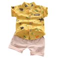 thumbnail image 1 of Gerichy Baby Boy Outfits Toddler Kids Baby Boy Short Sleeve Cartoon Pattern Shirt Tops+Shorts Set Clothes Baby Tops+Pants Dinosaur T-shirt Outfits Toddler Cartoon Set Kids Boys Set, 1 of 7