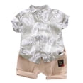 thumbnail image 1 of Gerichy Baby Boy Outfits Toddler Kids Baby Boy Short Sleeve Cartoon Pattern Shirt Tops+Shorts Set Clothes, 1 of 6