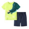 thumbnail image 1 of Gerichy Baby Boy Summer Clothes 12 18 24 Month 3T 4T 5T Toddler Boy Outfits Dinosuar Set Toddler Boys Short Sleeve Cartoon Dinosaur Prints T Shirt Tops Shorts Child Kids Set, 1 of 6