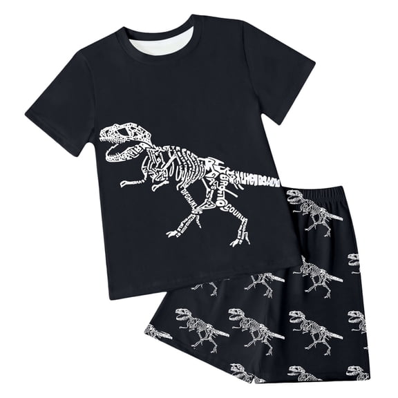 Gerichy Baby Boy Summer Clothes 12 18 24 Month 3T 4T 5T Toddler Boys Outfits Dinosuar Set Short Sleeve Cartoon Printed T Shirt Tops Shorts Outfits T Shirt Tops Shorts Child Kids 2PC Summer Set