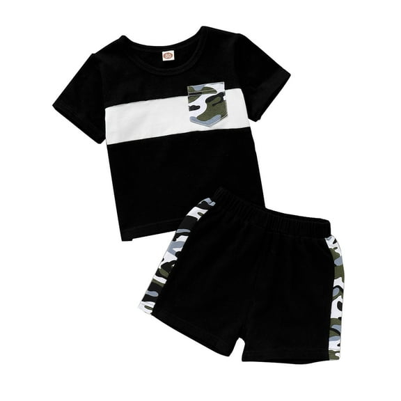 Gerichy Baby Boys 2PCS Shorts Set 2Pcs Kids Boys Flannel Plaid Shirt Tops Pants Set Hoodie Sweatsuit for Fall Winter Spring Outfits