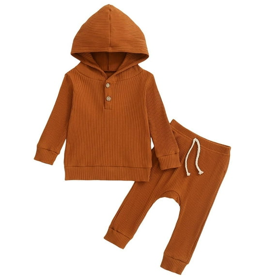 Gerichy Baby Boys Fall Winter Outfits, Baby Boy Outfits Toddler Baby Boy Girl Toddler Kids Babys Girls Boys Spring Winter Solid Warm Thick Long Sleeve Pants Hooded Hoodie Sweatshirt Set Outfits