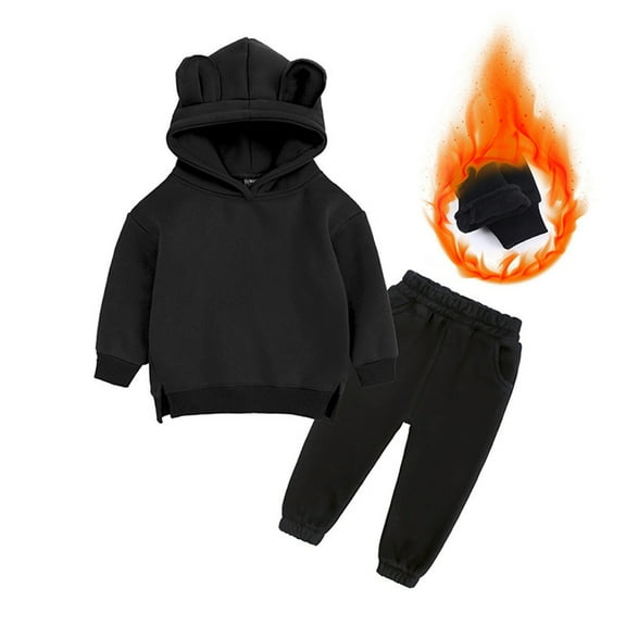 Gerichy Baby Boys Fall Winter Outfits, Toddler Baby Boy Girl Youth 2PCS Jogger Outfits Set Fleece Hooded   Sweatpants Boys Girls Athletic Sweatsuits Pullover Clothes Baby Boy Girl Fall Winter Outfits