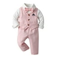 thumbnail image 1 of Gerichy Baby Boys Formal Suit Toddler Gentleman Suit Dress Slim Fit Shirt+Vest+Pants Outfits Toddler Gentleman Set, 1 of 4