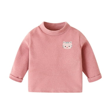 Gerichy Baby Boys Sweatshirt Solid Color Long Sleeve Casual Loose Pullover Tops Pink,2-3 Years