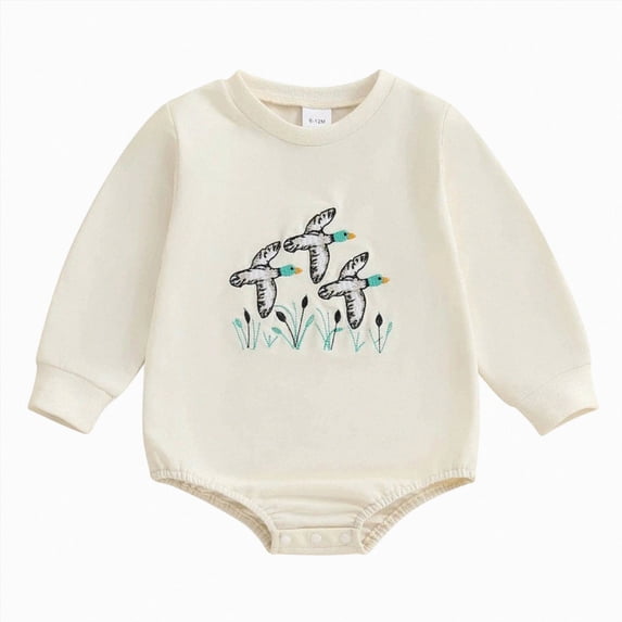 Gerichy Baby Clothes Bubble Romper Baby Boy Cute Cartoon Embroidery Long Sleeve Sweatshirt Bodysuit Fall Winter Outfit 0-18 Months