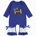 thumbnail image 1 of Gerichy Baby Girl Outfit Newborn Football Ruffle Long Sleeve One Piece Jumpsuit Infant Spring Fall Cute Clothes 0-18 Months, 1 of 7