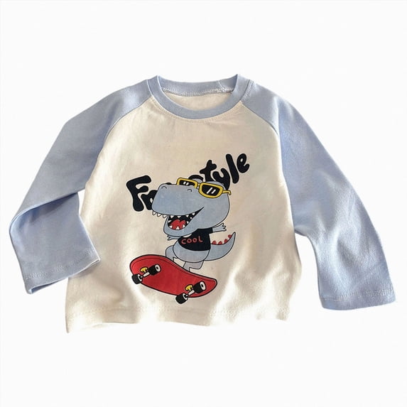 Gerichy Baby Toddler Boy Girl Fall T-Shirt 3 6 12 18 24 Months 2T 3T 4T 5T Cute Cartoon Graphic Print Crew Neck Long Sleeve Tops