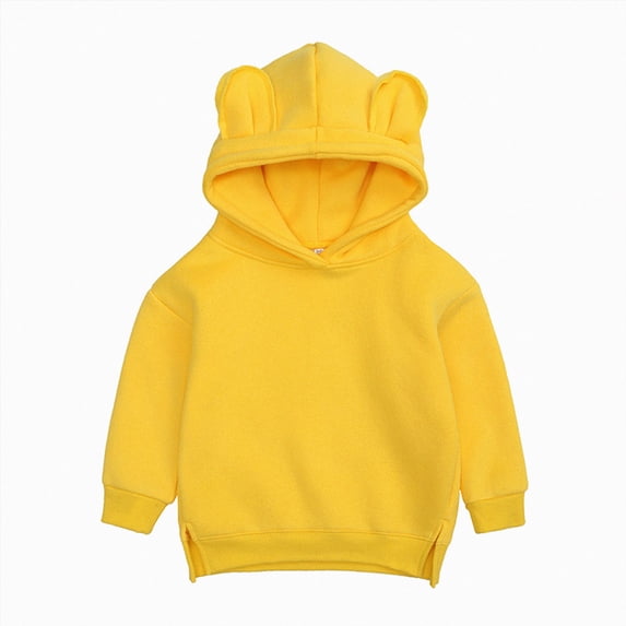 Gerichy Baby Unisex Cotton Solid Hoodies, Toddler Sweatshirt Kids Cute Ear Hoody Tops Pullover Fall Winter Clothes 6M-4T
