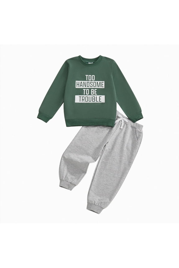 Boy Clothes Winter Toddler Baby Boy Outfit Sweatshirt Top Pants 2Pcs Set 6 9 12 18 24 Months 2T 3T Little Boys Fall Winter Warm Clothes