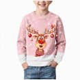 thumbnail image 1 of Gerichy Boys Girls Christmas Sweatshirt, Cute Reindeer Graphic Pullover Funny Xmas Shirt Tops 1T-14T, 1 of 7