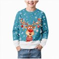 thumbnail image 1 of Gerichy Boys Girls Christmas Sweatshirt, Cute Reindeer Graphic Pullover Funny Xmas Shirt Tops 1T-14T, 1 of 7