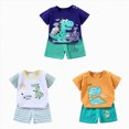 thumbnail image 1 of Gerichy Boys Outfit Sets 6 Piece Short Sleeve Cotton Cute Kids Summer Clothes T Shirts and Shorts Suit 3M-8T, 1 of 7