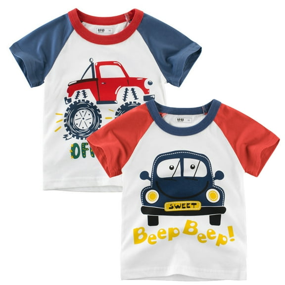 Gerichy Boys Shirts Toddler Boys' Short Sleeve Tees Cotton Casual Cartoon Graphic Crewneck Summer Top T-Shirts Toddler Boys Tee Shirts Boys Graphic Tees