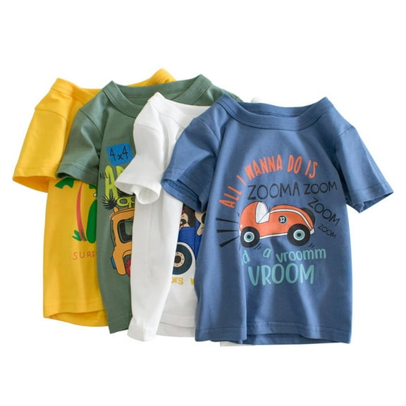Gerichy Boys Shirts Toddler Boys' Short Sleeve Tees Cotton Casual Cartoon Graphic Crewneck Summer Top T-Shirts Toddler Boys Tee Shirts Boys Graphic Tees