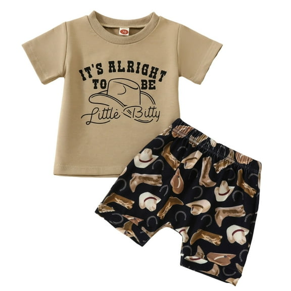 Gerichy Boys Summer Outfits Baby Toddler Boy Outfits Clothes Summer Kids Pattern Short Sleeve Button Down Shirt & Shorts Set