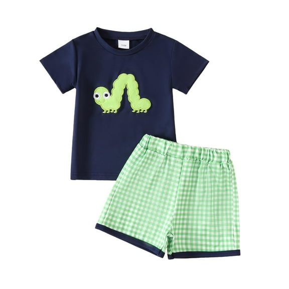 Gerichy Boys Summer Outfits Boys Short Sleeved Shorts Suit Comfortable And Fashionable Printed Pullover Short Sleeved Shorts Suit