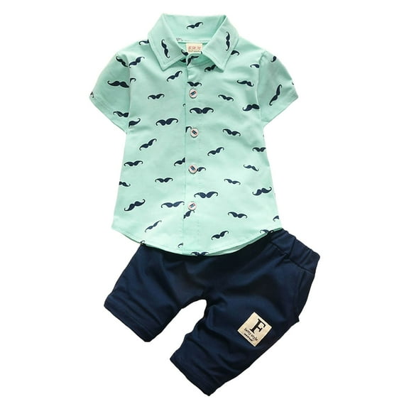Gerichy Boys Summer Outfits Fashion Children's Clothing Set Summer Knitting Cotton Pattern Embroidery Boys Two Piece Set Children's Shorts Set