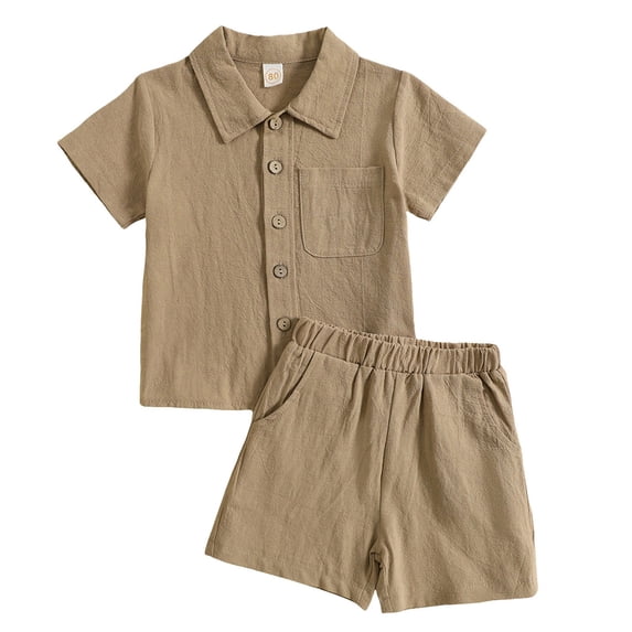 Gerichy Boys Summer Outfits St. Patricks Day Kids Baby Boys Letter Short Sleeve Tops Solid Pants Trousers Outfit Set 2PCS