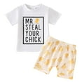 thumbnail image 1 of Gerichy Boys Summer Outfits Toddler Boys Girls Short Sleeve Cartoon T Shirt Pullover Tops Cow Printed Shorts Outfits, 1 of 4