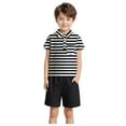 thumbnail image 1 of Gerichy Boys Summer Outfits Toddler Boys Summer Short Sleeve Striped Prints Tops Shorts 2PCS Outfits Clothes Set For Children Clothes, 1 of 9