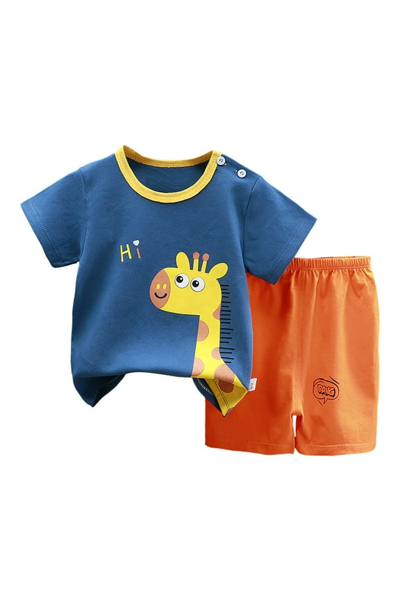 Boys Summer Outfits Toddler Kids Baby Boys Cartoon Plane Gentleman Shirt Tops Shorts Outfits Set