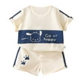 thumbnail image 1 of Gerichy Boys Summer Outfits Toddler Kids Baby Boys Summer Gentleman Suit Clothes Short Sleeve T Shirt Tops Shorts Casual 2PCS Outfits Set, 1 of 4