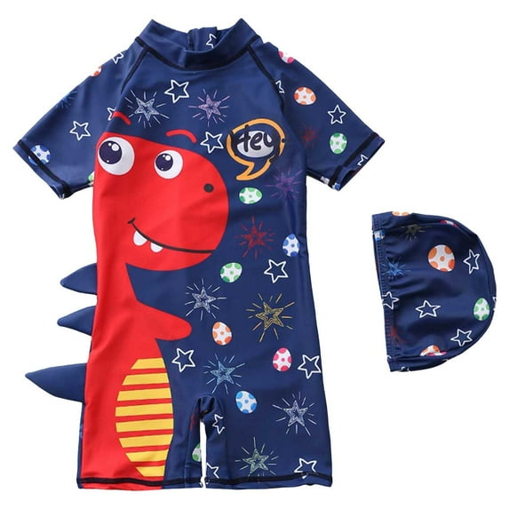 Gerichy Boys Swim Set, 2T 3T 4T 5T Swimsuit Boys Baby Boys Swimsuit Long Sleeve Rash Guard Swimwear Baby Boy Swim Trunk With Hat Set 3 Piece Toddler Bathing Suit
