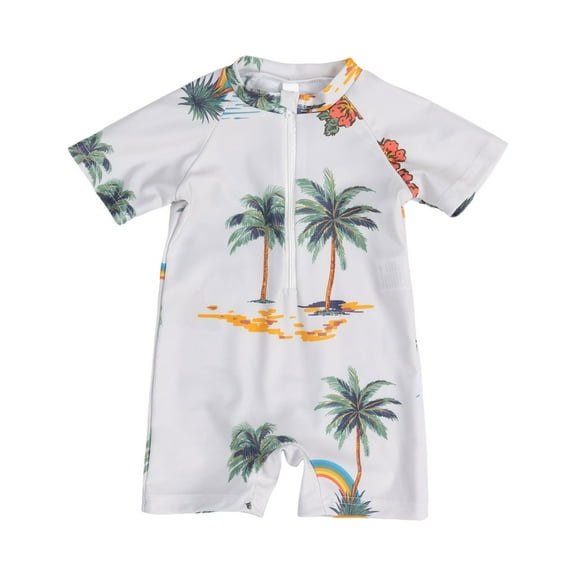 Gerichy Boys Swim Set, 2T 3T 4T 5T Swimsuit Boys Boys Swimsuit Comfortable Breathable Fashion Beach Coconut Tree Print Boys Swimsuit