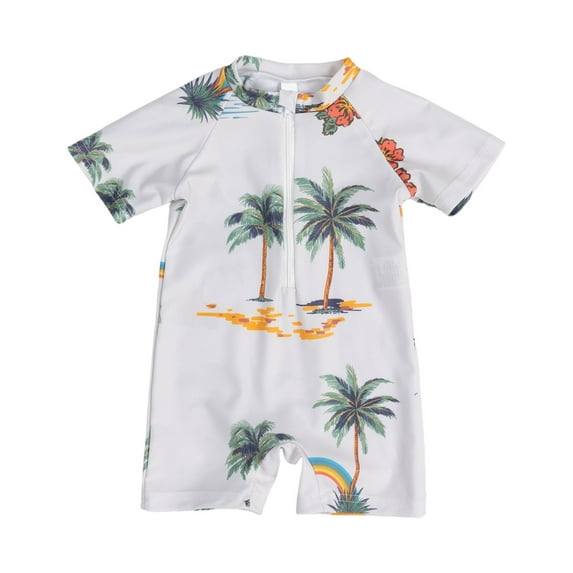 Gerichy Boys Swim Set, 2T 3T 4T 5T Swimsuit Boys Boys Swimsuit Comfortable Breathable Fashion Beach Coconut Tree Print Boys Swimsuit
