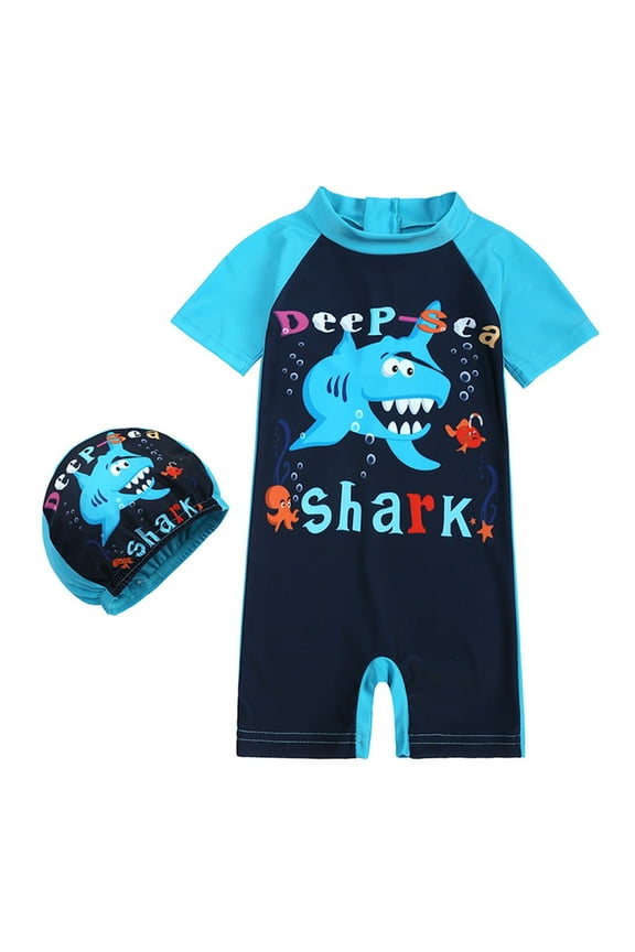 Boys Swim Set, 2T 3T 4T 5T Swimsuit Boys Swim Trunks Boys Baby Toddler Boys Swimsuit Set, Long Sleeve Sunscreen Swimwear Bathing Suit with Hat Swimsuits for Teens