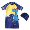 thumbnail image 1 of Gerichy Boys Swim Set, 2T 3T 4T 5T Swimsuit Boys Toddler Baby Boys 3 Piece Swimsuit Set Short Sleeve Bathing Suit Baby Rash Guard Swimwear With Sun Hat, 1 of 4