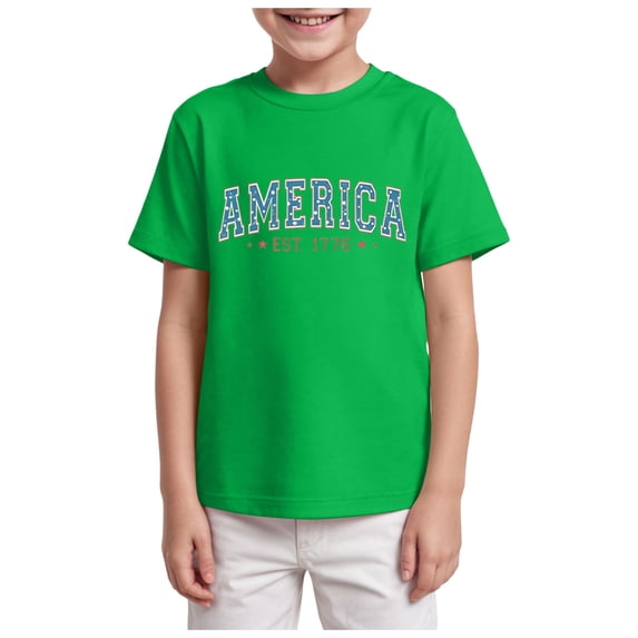 Gerichy Boys Tshirts,Boys 4th of July Shirt Toddler Kids Baby Girls Boys 4th Of July Summer Short Sleeve Independence Day T Shirt Tee American Flag Tops