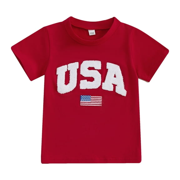 Gerichy Boys Tshirts,Boys 4th of July Shirt Summer Toddler Boys Short Sleeve Dinosaur Letter Prints T Shirt Tops