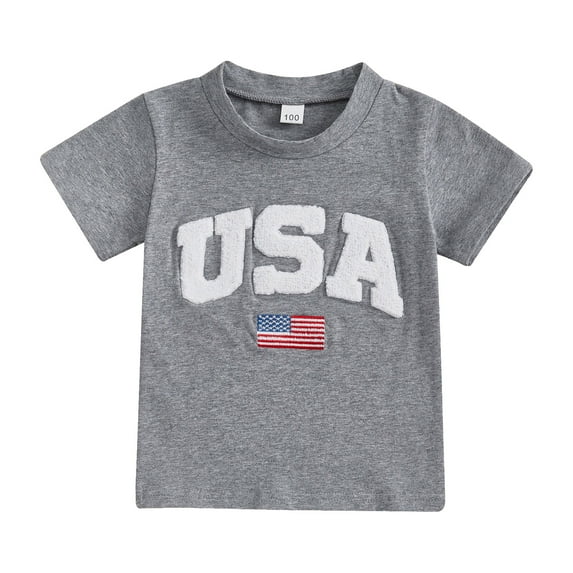 Gerichy Boys Tshirts,Boys 4th of July Shirt Summer Toddler Boys Short Sleeve Dinosaur Letter Prints T Shirt Tops