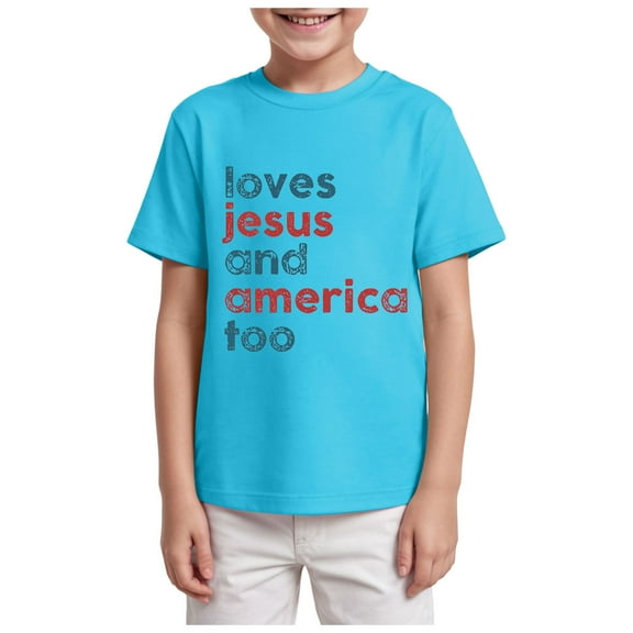 Gerichy Boys Tshirts,Boys 4th of July Shirt Toddler Kids Baby Boys Girls Shark Short Sleeve Crewneck T Shirts Tops Tee Clothes For Children