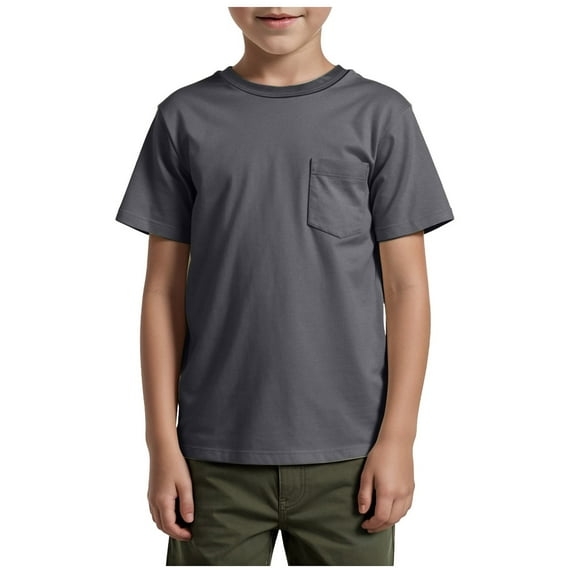 Gerichy Boys Tshirts Boys T Shirts Kids Short Sleeve Pocket Shirt Crewneck Summer Basic Tee Tops 2 To12 Years