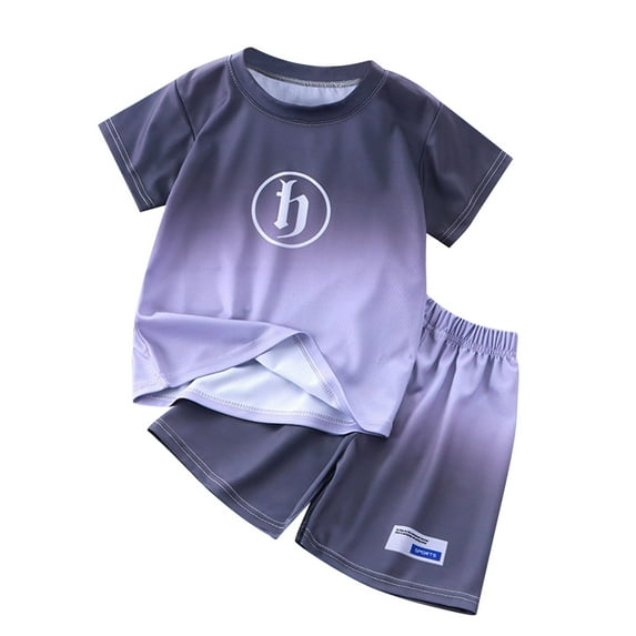 Gerichy Children's Summer Short Sleeve Suit Boys Summer Suit Children Boys Clothes Gradient Short Sleeve Set