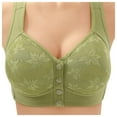 thumbnail image 1 of Gerichy Daisy Bras for Older Women Front Closure Bras Push Up Bra No Underwire Plus Size Front Button Bra Green,42, 1 of 6