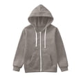 thumbnail image 1 of Gerichy Fall Hoodies For Teens Boys Sweatshirt Color Solid Zip Jackets Long Hoodie Top Boys Sleeve Up Girls Kids Coat jacket Hoodies Jacket for Boys and Girls Toddler Unisex Hoodies for Boys Girls, 1 of 6