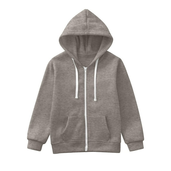 Gerichy Fall Hoodies For Teens Boys Sweatshirt Color Solid Zip Jackets Long Hoodie Top Boys Sleeve Up Girls Kids Coat jacket Hoodies Jacket for Boys and Girls Toddler Unisex Hoodies for Boys Girls