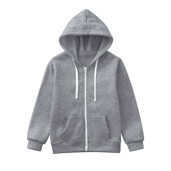 Gerichy Boys Hoodies Sweatshirt Solid Color Zip Up Long Sleeve Pullover Kids Girls Boys Loose Trendy Casual Holiday Hooded Jeckets Jacket for Boys and Girls Toddler Unisex Hoodies for Boys Girls Fall
